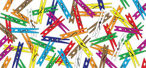 Cartoon clothespin or clothespeg. For clothesline on a sunny day or pegs hang on a washing line. Wooden clothes pin or clothes peg. Clothespins icon. Empty wooden clothes pegs. laundry fastener tool.