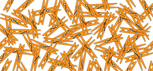 Orange clothespin or clothespeg. Foor clothesline on a sunny day or pegs hang on a washing line. Clothes pin or clothes peg. Clothespins icon. the Netherlands colour, flag. Laundry fastener tool.