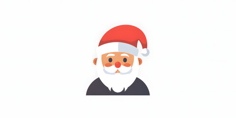 Cheerful illustration of a festive figure with a white beard, rosy cheeks, and a red hat, presented on a simple white background; a friendly character symbolizing a holiday season, perfect for...