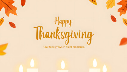 Thanksgiving Kitchen Scene with Cooking Tools and Gratitude Message