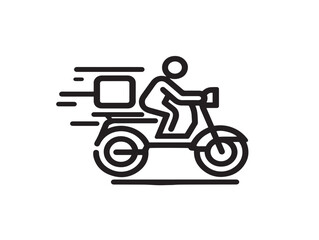 Fototapeta premium Delivery icon 2D vector line art for shipping and logistics services