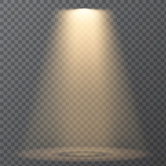 Golden Spotlight Beam – Soft Stage Light Overlay, Elegant Gold Spotlight – Glowing Beam Effect Transparent, Subtle Golden Stage Light – Realistic Spotlight Overlay