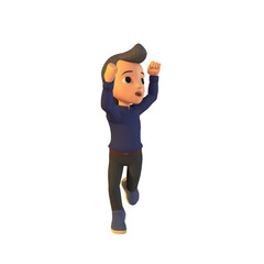 Man Celebrating Victory 3D Illustration