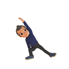 Man Doing Stetching 3D Illustration