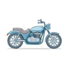 Obraz premium Light blue classic cruiser motorcycle vector illustration featuring clean lines and a modern flat design style