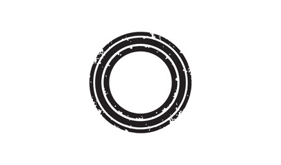Grunge circle isolated on white background with rough edges
