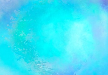 Cool aqua blue watercolor texture with soft gradient, abstract artistic turquoise background design