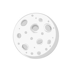 Obraz premium Stylized full moon graphic with visible impact craters showing lunar surface texture