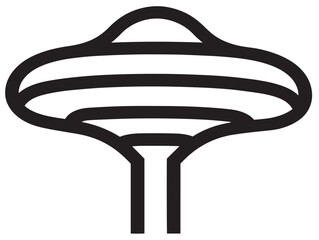 Desert icon 2D vector line art in a clean minimalist style bl