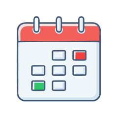 Colorful Cartoon Calendar Icon Representing Time Management Scheduling Appointments and Important Dates