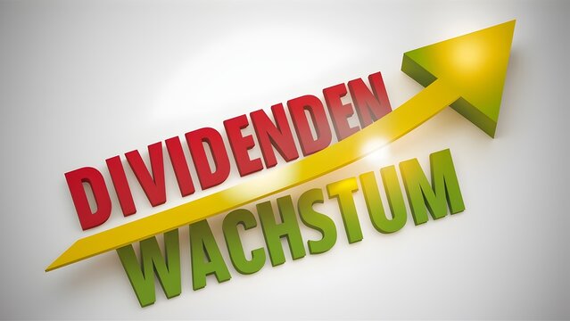 Dividend Growth: A visual representation of financial prosperity with a dynamic upward arrow symbolizing the increasing dividends and financial gain.