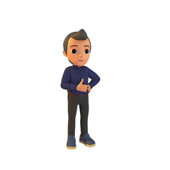 Man Showing Thumbs Up 3D Illustration