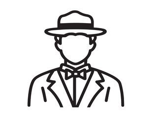 Entertainment icon 2D vector line art for leisure activities and shows