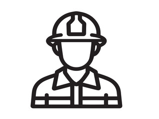 Firefighter icon 2D vector line art for brave first responder profession