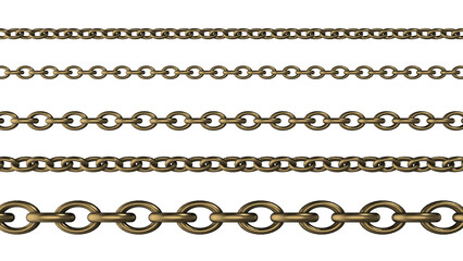 Fototapeta premium 金色の鎖の仕切り線のセット