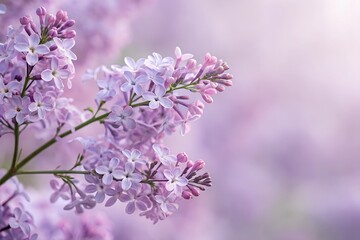 Obraz premium Beautiful Lilac Flower Banner with Copy Space 