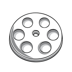 Black and white film reel vector illustration for cinema and filmmaking