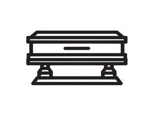 Funeral icon 2D vector line art for memorial service and remembrance