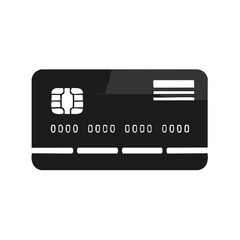 Black Credit Card with Chip and Magnetic Stripe for Payment Transactions