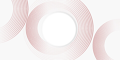 Abstract white background with red circle lines. Digital future technology concept. vector illustration.