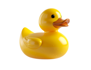 かわいいアヒルのミニマルデザイン3Dイメージ｜背景なし・透過PNG・コピースペース