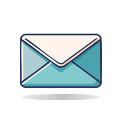 Teal Mail Envelope Vector Illustration - Message and Communication Concept