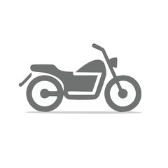 Fototapeta premium Motorcycle Simple Icon Design, Minimalist Vehicle Illustration, Road Transport Symbol, Modern Gray Motorbike Shape, Moped Vehicle