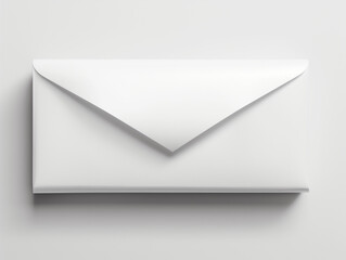 Blank white envelope with closed flap on light background