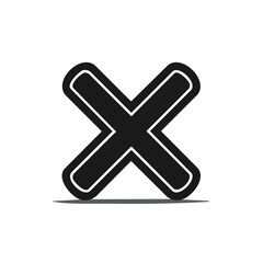 Obraz premium Bold Black X Symbol with White Outline, Isolated Checkmark Negative Choice
