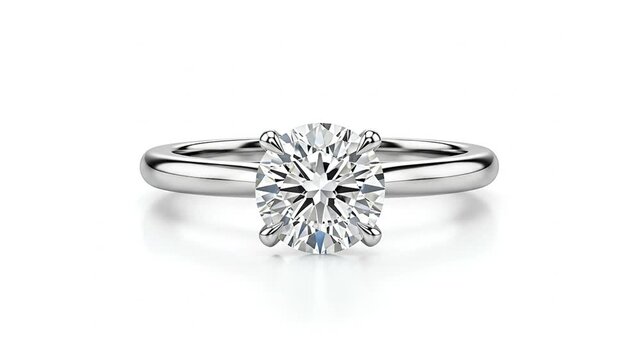 A breathtaking oval brilliant-cut diamond solitaire ring sparkles with exquisite clarity and brilliance, set against a pristine white background. The elegant, polished silver-colored band gracefully c