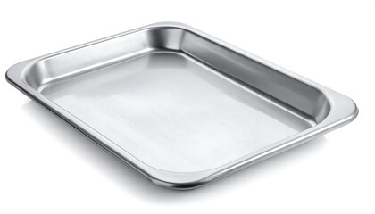 Empty stainless steel rectangular baking pan