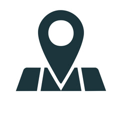 Location pin marker on map icon representing navigation and destination