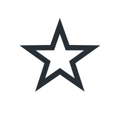 Obraz premium Simple black outline five point star icon for rating and favorite marking