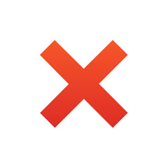 Obraz premium Red X Symbol with Gradient Overlay on White Background