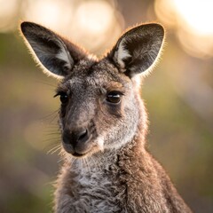 Fototapeta premium Close-up of a kangaroo in sunlight