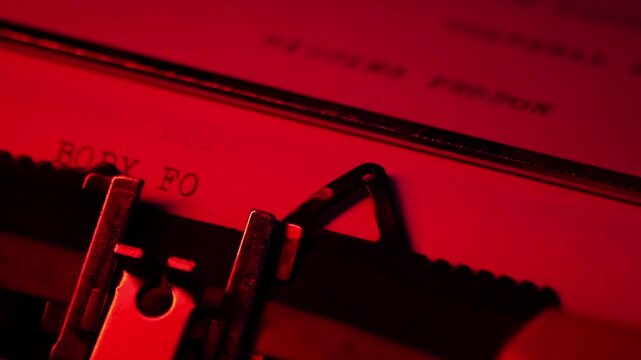 Body Found Text Typed on Vintage Typewriter
