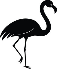 Obraz premium flamingo vector silhouette, Vector black flamingo silhouette, Flamingo Silhouette Vector Illustration