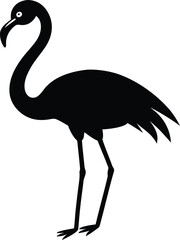 flamingo vector silhouette, Vector black flamingo silhouette, Flamingo Silhouette Vector Illustration