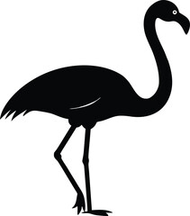 flamingo vector silhouette, Vector black flamingo silhouette, Flamingo Silhouette Vector Illustration