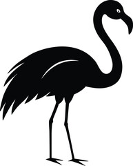 Obraz premium Flamingo vector silhouette, Vector black flamingo silhouette, Flamingo Silhouette Vector Illustration