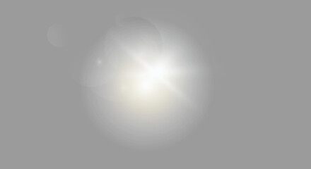 Complex Cinematic Lens Flare Overlay - Multi-Layered Bright White Starburst Effect
