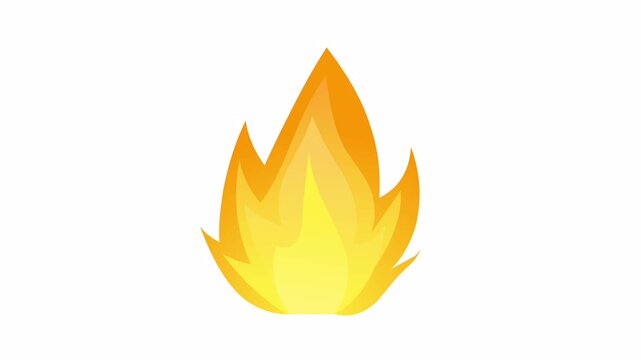 Minimalist Yellow Orange Flame Animation on White Background