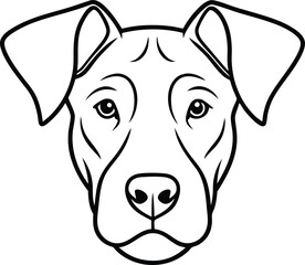 Dog Head Outline Vector Logo Icon, One Line Dog Head Continuous Outline, Dog Profile Outline Mascot Design Vector.

