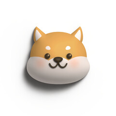 Shiba Dog or Shiba Inu 3d Vector Illustration Design