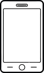 Phone Outline Vector Icon, Minimalist Mobile Phone Line Art 