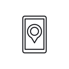 Mobile Phone Map Location UI UX Line Icon
