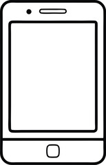 Smartphone Outline Vector, Cell Phone Outline Vector, Modern Smartphone Outline Illustration.