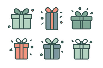 Seamless repeating background pattern of stylized gift boxes with ribbons and bows
