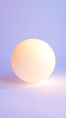 A pale peach sphere on a lavender-toned backdrop. Soft lighting highlights the sphere