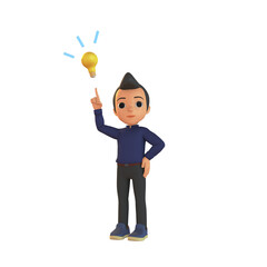 Man Getting Idea 3D Illustration